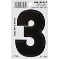 Hillman 3 in. Black Vinyl Self-Adhesive Number 3 1 pc, 6PK 841490
